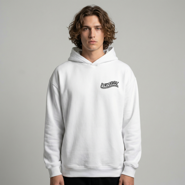 White BMW R1200GS hoodie full body front view | Durty Bikerz