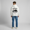 White Ducati Panigale V4 SP2 hoodie full body back view showing large Panigale V4 SP2 back print | Durty Bikerz