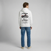 White Harley-Davidson Sportster hoodie full body back view showing large Sportster back print | Durty Bikerz