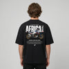 Black Honda Africa Twin t-shirt back view with Africa Twin adventure motorcycle graphic print | Durty Bikerz