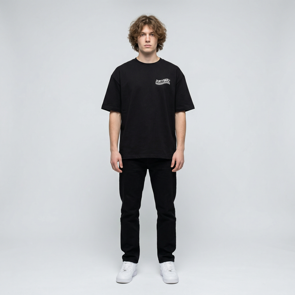 Black Honda Africa Twin t-shirt full body front view | Durty Bikerz