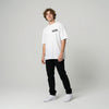 White Honda Africa Twin t-shirt full body front view | Durty Bikerz