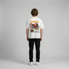 White Honda CBR Repsol t-shirt full body back view showing large Repsol back print | Durty Bikerz