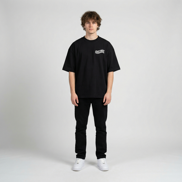Black Kawasaki ZX-10R Trickstar t-shirt full body front view | Durty Bikerz