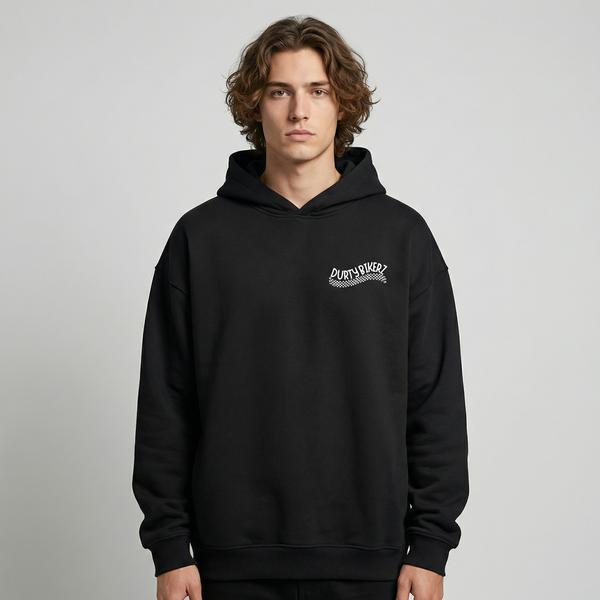 Black Monster Energy Yamaha MotoGP hoodie front view with chest logo | Durty Bikerz