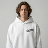 White Monster Energy Yamaha MotoGP hoodie front view with chest logo | Durty Bikerz