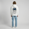 White Suzuki GSX-R 1000 hoodie full body back view showing large GSX-R 1000 back print | Durty Bikerz
