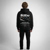 Black Suzuki Hayabusa hoodie full body back view with large Hayabusa back print | Durty Bikerz