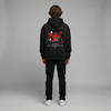 Black Team Ducati MotoGP hoodie full body back view with large MotoGP back print | Durty Bikerz