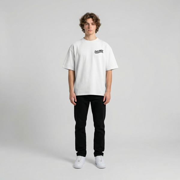 White Team Ducati MotoGP t-shirt full body front view | Durty Bikerz