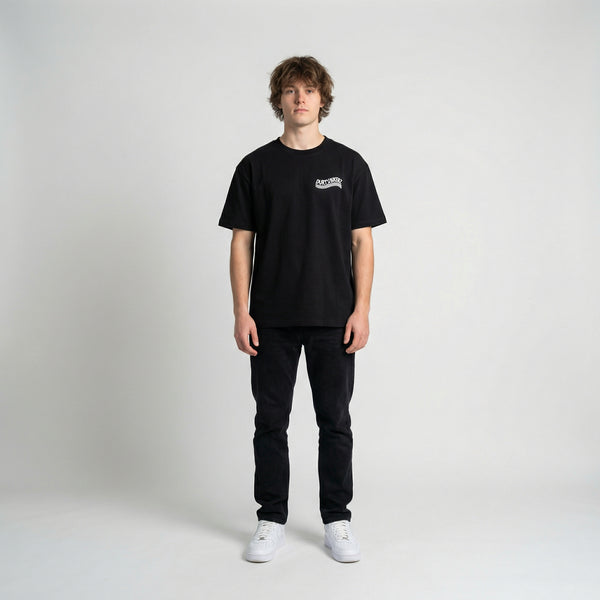 Black Team KTM MotoGP t-shirt full body front view | Durty Bikerz