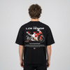 Black Team LCR Honda MotoGP t-shirt back view with LCR Honda race bike graphic print | Durty Bikerz