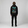Black Valentino Rossi Petronas hoodie full body back view with large racing back print | Durty Bikerz