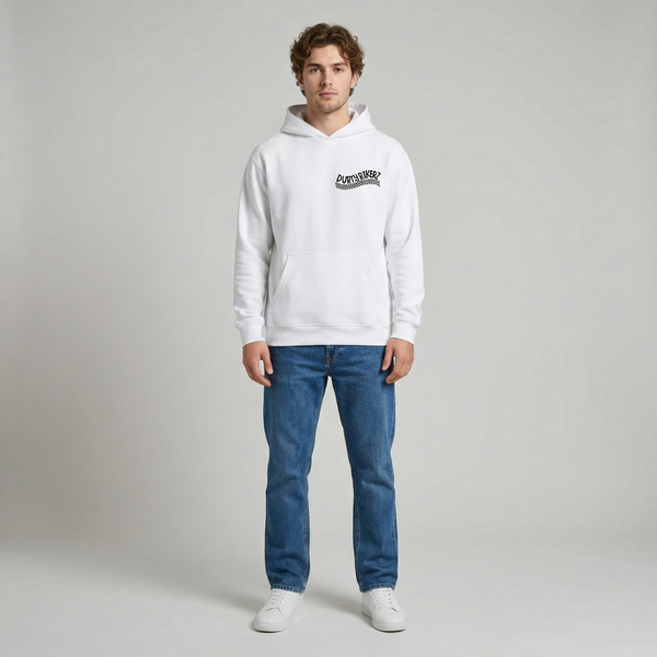 White Valentino Rossi Petronas hoodie full body front view | Durty Bikerz