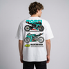 White Valentino Rossi Petronas t-shirt back view with MotoGP graphic and number 46 | Durty Bikerz