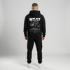 Black Yamaha MT-07 hoodie full body back view with large MT-07 back print | Durty Bikerz