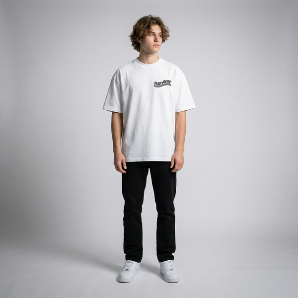 White Yamaha MT-09 t-shirt full body front view | Durty Bikerz