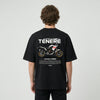 Black Yamaha Ténéré t-shirt back view with Ténéré adventure motorcycle graphic print | Durty Bikerz
