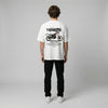 White Yamaha Ténéré t-shirt full body back view showing large Ténéré back print | Durty Bikerz