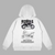 White hoodie with detailed BMW R1200GS blueprint and motorcycle illustration on the back