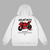 White Ducati MotoGP hoodie with Lenovo racing motorcycle design printed on the back