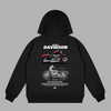 Black hoodie with vintage Harley-Davidson Sportster illustration and iconic biker look
