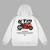 White KTM MotoGP hoodie with Red Bull racing motorcycle design printed on the back