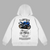 White Yamaha R1 hoodie with detailed sportbike graphic printed on the back