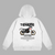 White Yamaha Ténéré hoodie with motorcycle adventure design printed on the back