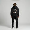 Black moto desert sunset graphic hoodie back full