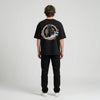 Black moto desert sunset graphic t-shirt back view