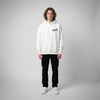 White moto hoodie front view