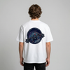 White moto shark wave graphic t-shirt back view