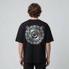 Black moto speedometer brake disc graphic t-shirt back