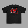 Black Ducati MotoGP T-shirt with Ducati racing bike design in official MotoGP livery printed on the back