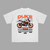 White KTM Duke 390 T-shirt featuring dynamic technical artwork and streetfighter-inspired styling