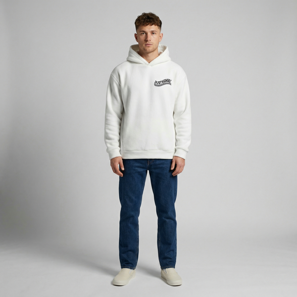 White Ducati Panigale V4 SP2 hoodie full body front view | Durty Bikerz