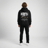Black Honda Africa Twin hoodie full body back view with large Africa Twin back print | Durty Bikerz