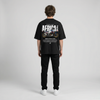 Black Honda Africa Twin t-shirt full body back view with large Africa Twin back print | Durty Bikerz