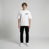 White Kawasaki Ninja 400 KRT t-shirt full body front view | Durty Bikerz