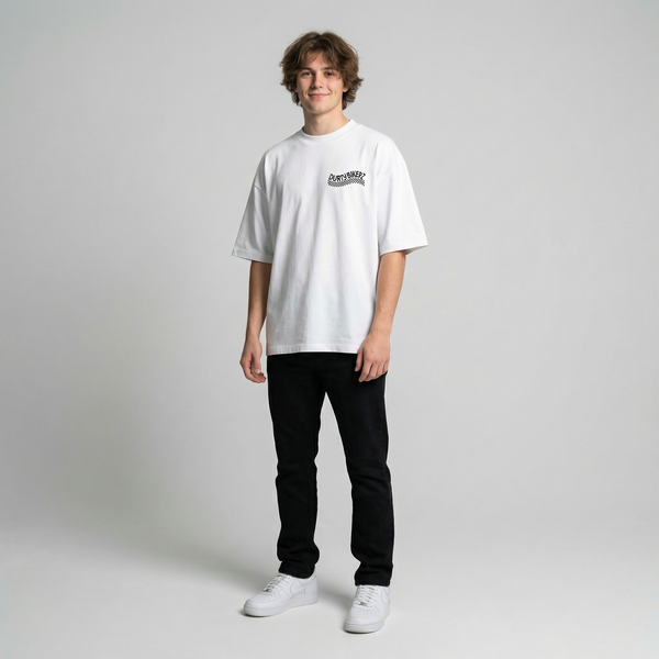 White Kawasaki Ninja H2R t-shirt full body front view | Durty Bikerz