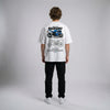 White Suzuki GSX-R 1000 t-shirt full body back view showing large GSX-R 1000 back print | Durty Bikerz