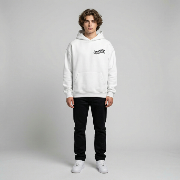 White Team KTM MotoGP hoodie full body front view | Durty Bikerz