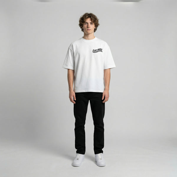 White Team KTM MotoGP t-shirt full body front view | Durty Bikerz