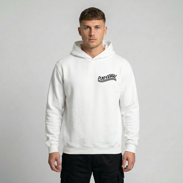 White Yamaha YZ250 hoodie full body front view | Durty Bikerz