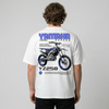 White Yamaha YZ250 t-shirt back view with YZ250 motocross bike graphic print | Durty Bikerz