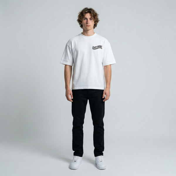White Yamaha YZ250 t-shirt full body front view | Durty Bikerz