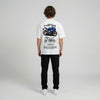 White Yamaha YZF-R1 t-shirt full body back view showing large YZF-R1 back print | Durty Bikerz