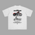 White T-shirt with Harley-Davidson Sportster blueprint and bike design printed on the back